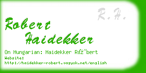 robert haidekker business card
